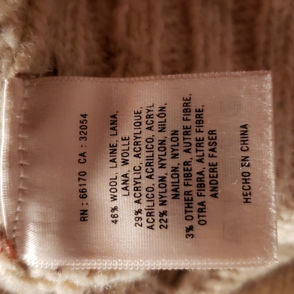 Charlie and Robin Oatmeal Wool Acrylic Nylon Crew Neck Sweater size large - Picture 4 of 4